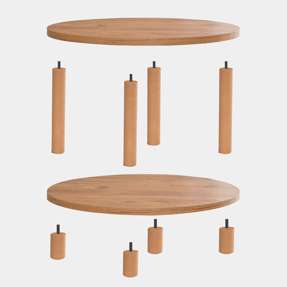 Rivio Round Wooden Coffee Table in Atlantic Pine
