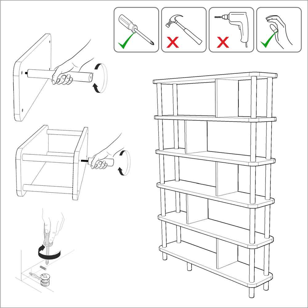 Rivio Wooden Shelving Unit in Atlantic Pine and Black