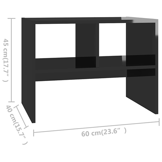 Rivka High Gloss Side Table With 2 Shelves In Black_6