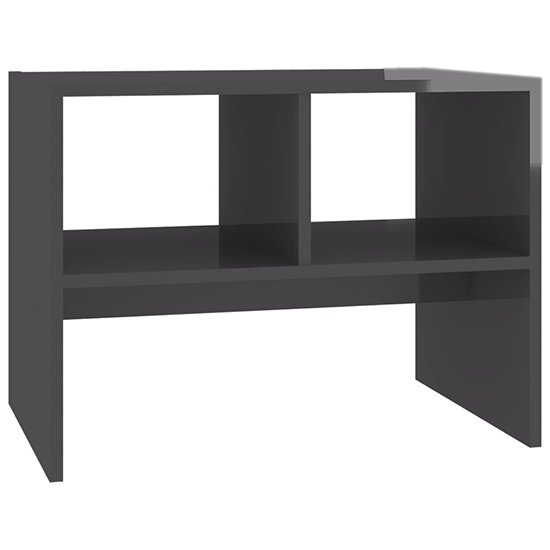 Rivka High Gloss Side Table With 2 Shelves In Grey_4