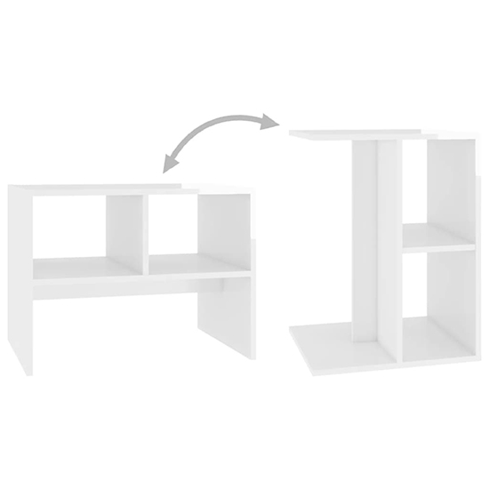 Rivka High Gloss Side Table With 2 Shelves In White_5