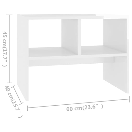 Rivka High Gloss Side Table With 2 Shelves In White_6