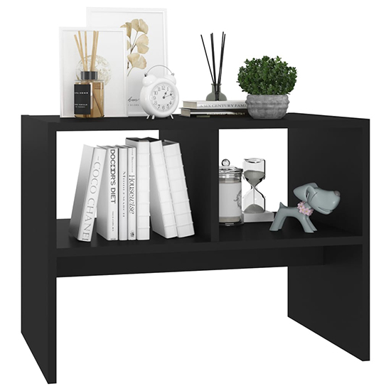 Rivka Wooden Side Table With 2 Shelves In Black_3