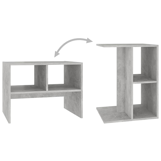 Rivka Wooden Side Table With 2 Shelves In Concrete Effect_5