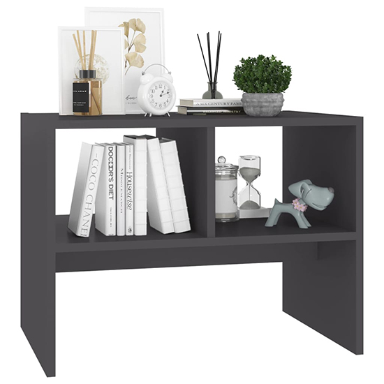 Rivka Wooden Side Table With 2 Shelves In Grey_3