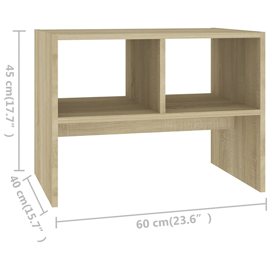 Rivka Wooden Side Table With 2 Shelves In Sonoma Oak_6
