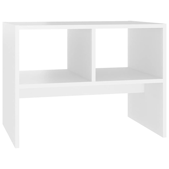 Rivka Wooden Side Table With 2 Shelves In White_4