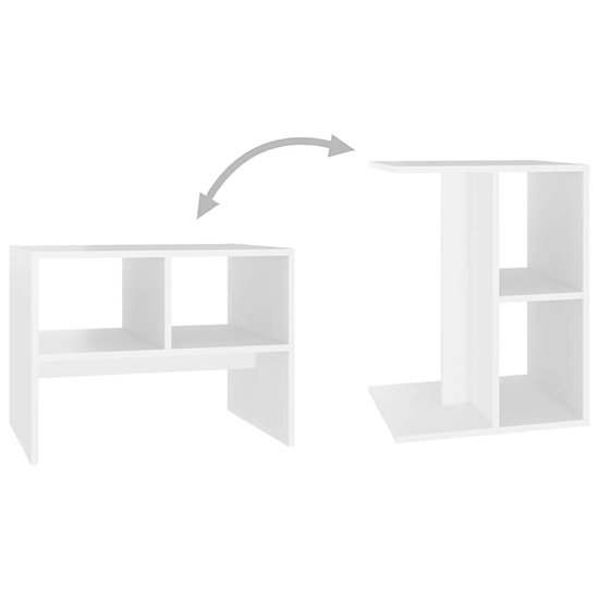 Rivka Wooden Side Table With 2 Shelves In White_5
