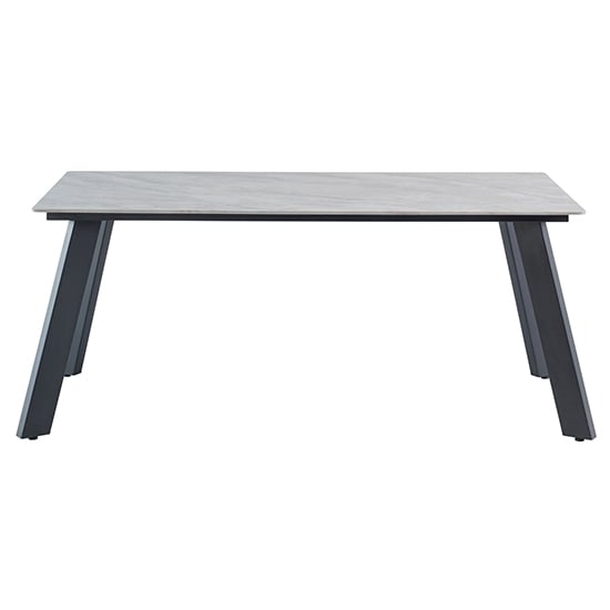 Read more about Rivky 180cm marble dining table in rebecca grey with black legs