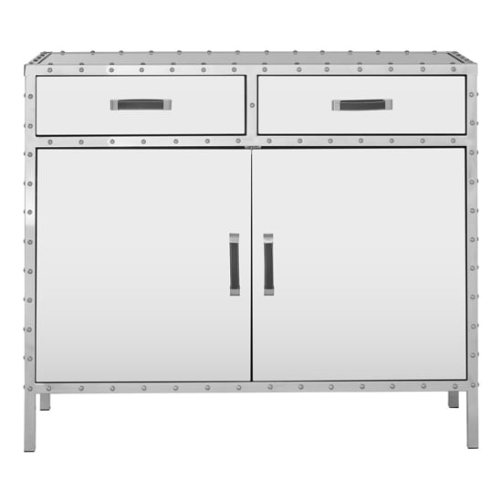 Rivota Mirrored Glass Sideboard With 2 Door 2 Drawer In Silver_4