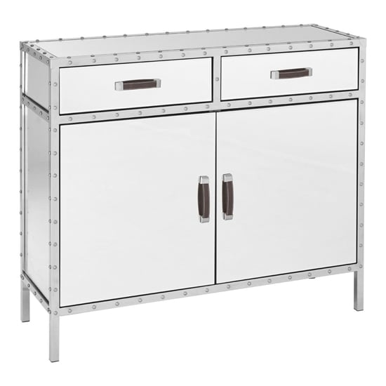 Rivota Mirrored Glass Sideboard With 2 Door 2 Drawer In Silver_1