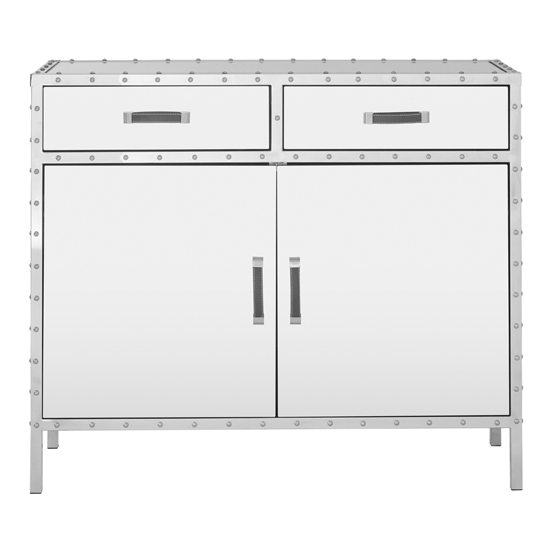 Rivota Mirrored Sideboard With White Wooden Drawers_2