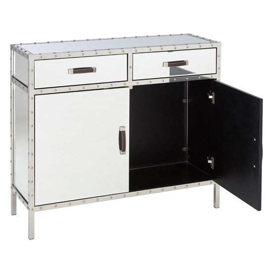 Rivota Mirrored Sideboard With White Wooden Drawers_3