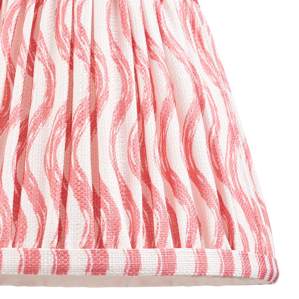 Riyadh Coral Pink 20cm Shade Wood Table Lamp In Cotswold Green
