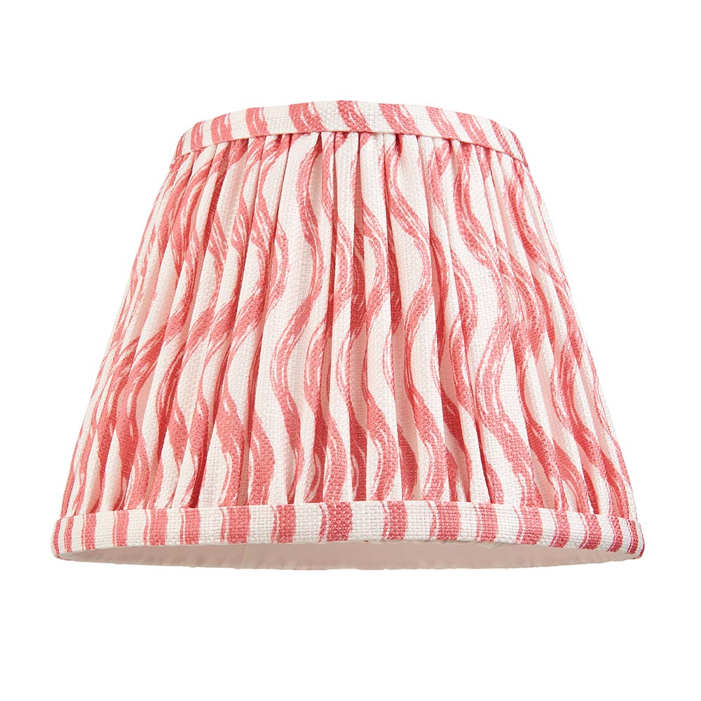 Riyadh Coral Pink 20cm Shade Wood Table Lamp In Cotswold Green