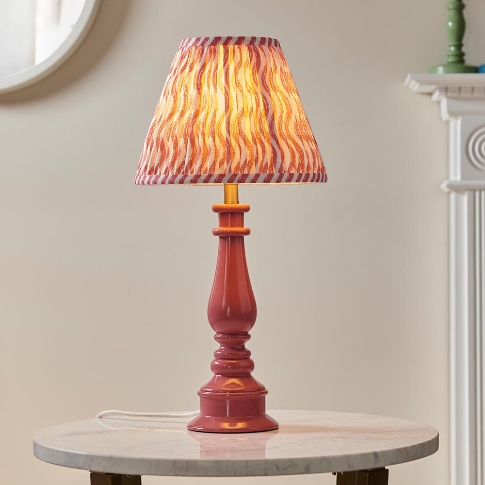 Read more about Riyadh coral pink 25cm shade resin table lamp in pink clay