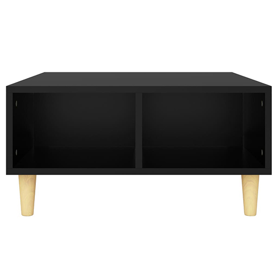 Riye Wooden Coffee Table With 2 Shelves In Black