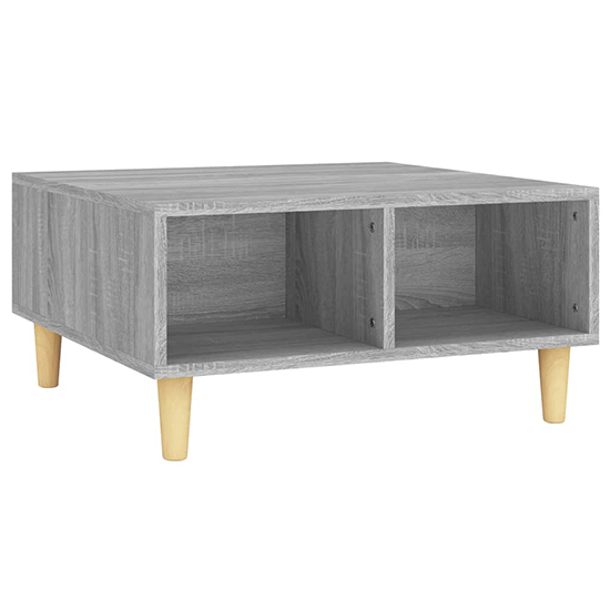 Riye Wooden Coffee Table With 2 Shelves In Grey And Sonoma Oak