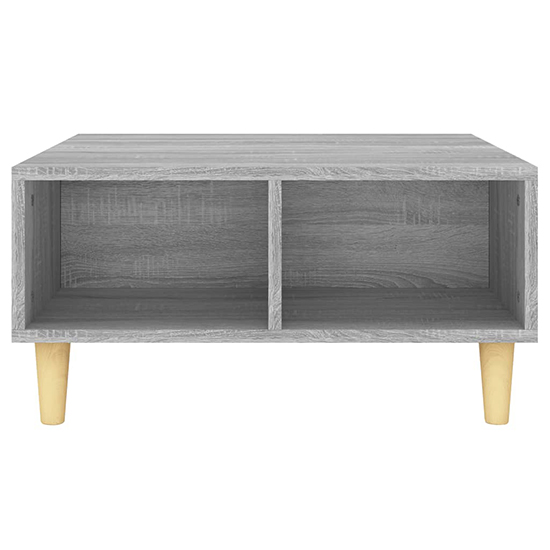 Riye Wooden Coffee Table With 2 Shelves In Grey And Sonoma Oak