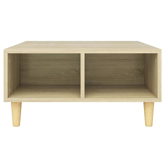 Riye Wooden Coffee Table With 2 Shelves In Sonoma Oak