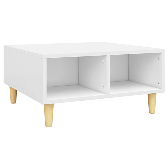 Riye Wooden Coffee Table With 2 Shelves In White