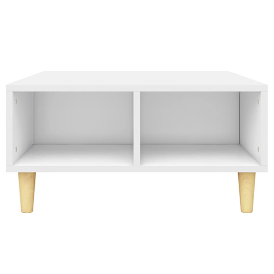 Riye Wooden Coffee Table With 2 Shelves In White