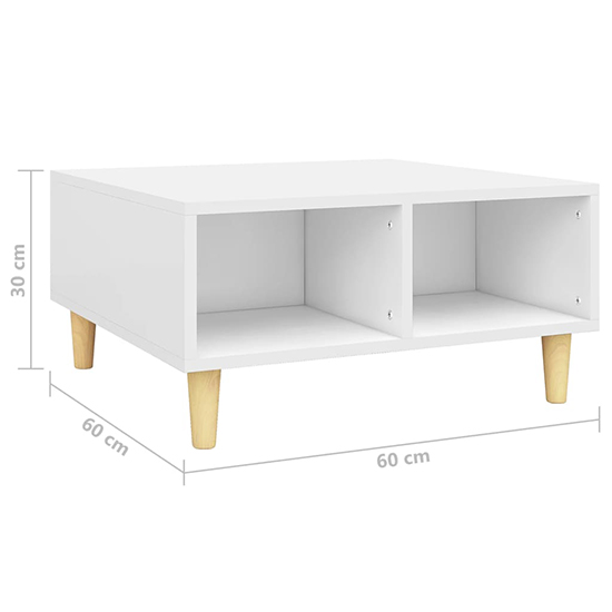 Riye Wooden Coffee Table With 2 Shelves In White