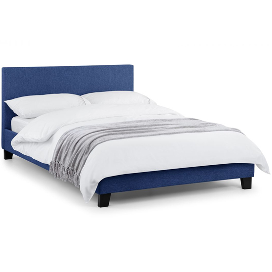 Riyeko Linen Fabric Single Bed In Dark Blue_2
