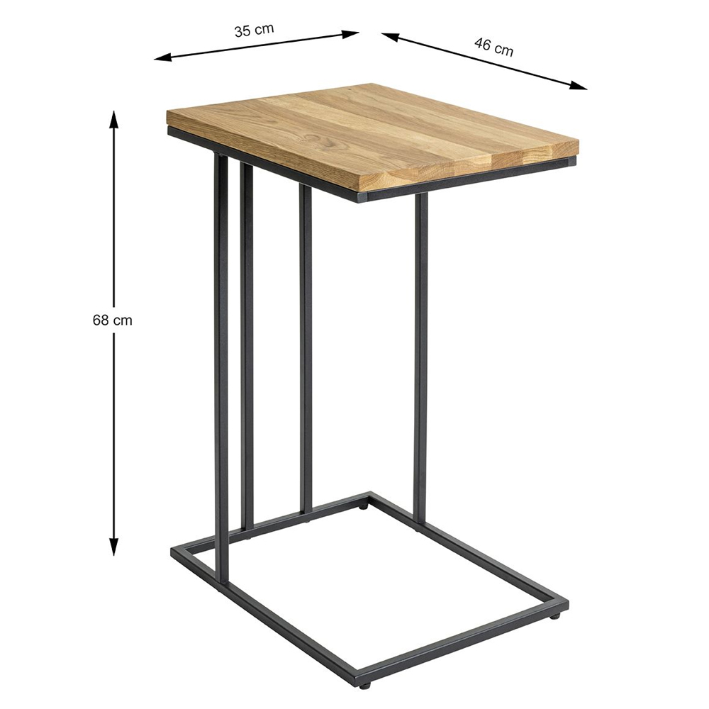Roanoke Wooden End Table In Oak And Black