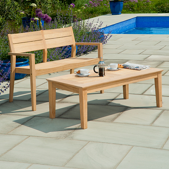 Robalt Outdoor Wooden 4ft Seating Bench In Natural_3