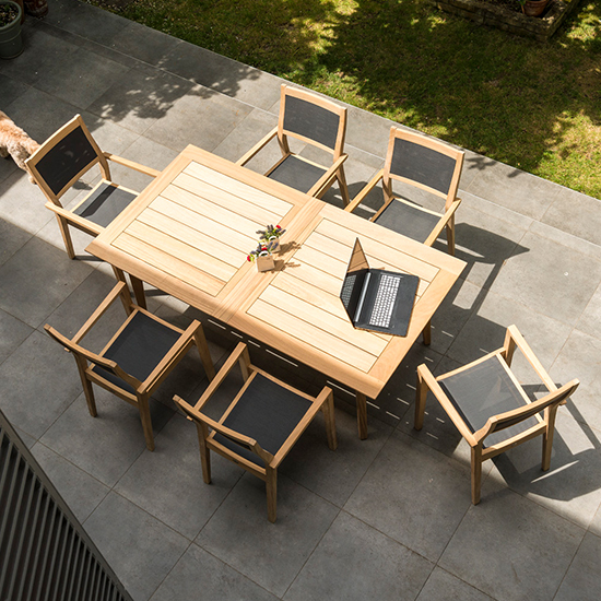 Robalt Extending Dining Table With 6 Armchairs In Natural_3