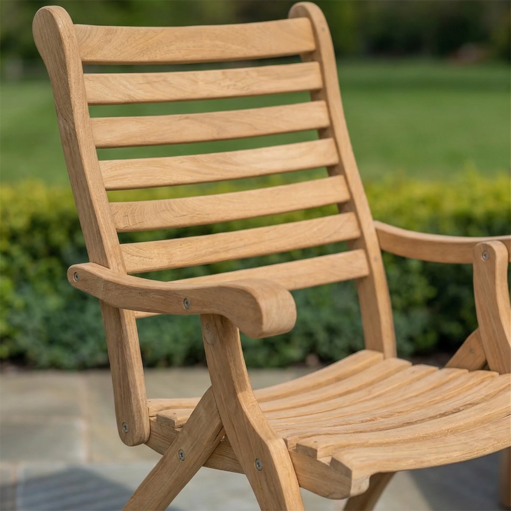 Robalt Garden Wooden Folding Armchair in Natural