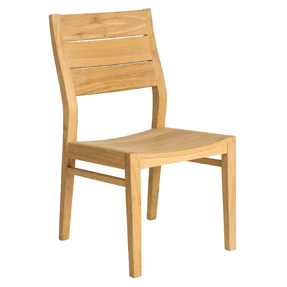 Robalt Natural Wooden Garden Side Chairs In Pair