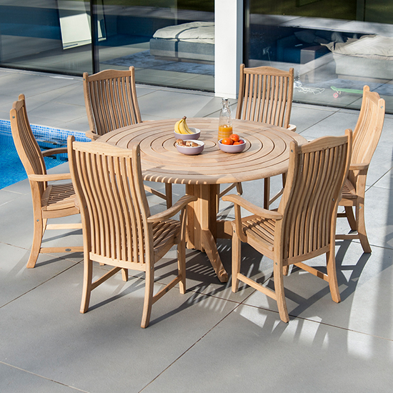 Robalt Outdoor 1450mm Bengal Pedestal Dining Table In Natural_5