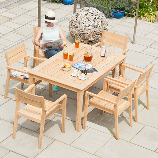 Robalt Outdoor 1500mm Wooden Dining Table In Natural