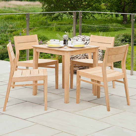 Robalt Outdoor 800mm Wooden Dining Table In Natural