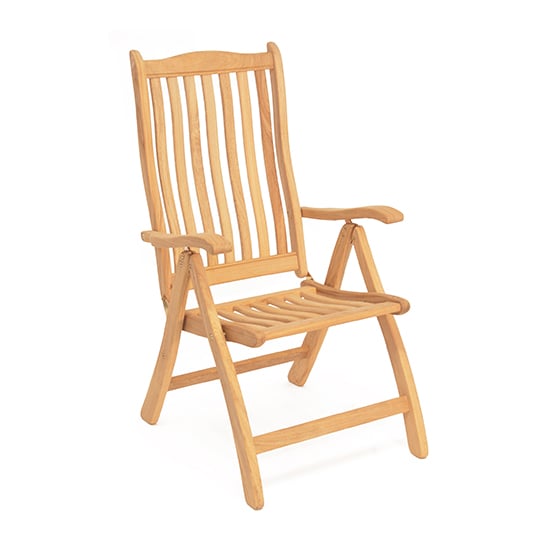 Photo of Robalt outdoor ascot wooden recliner armchair in natural