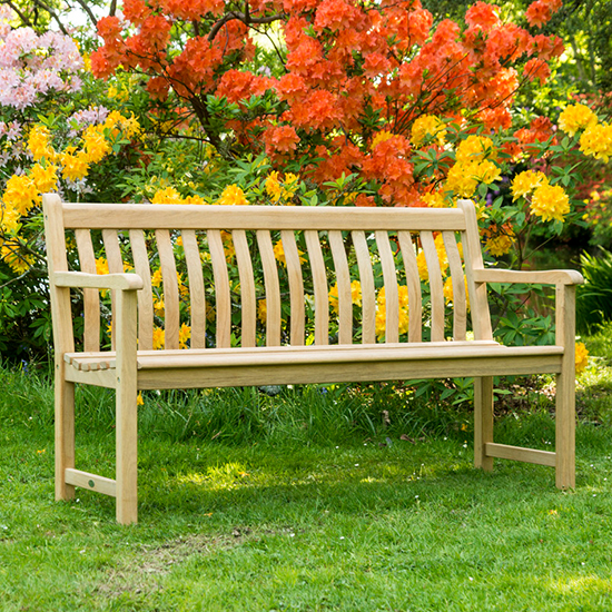 Product photograph of Robalt Outdoor Broadfield Wooden 5ft Seeing Bench In Natural from Furniture in Fashion