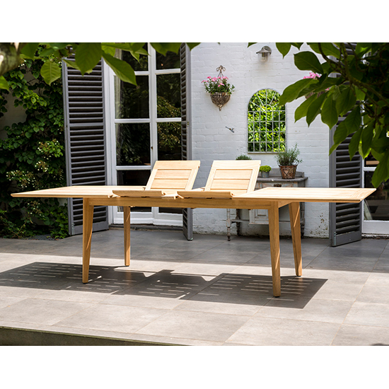 Robalt Outdoor Extending Wooden Dining Table In Natural_3