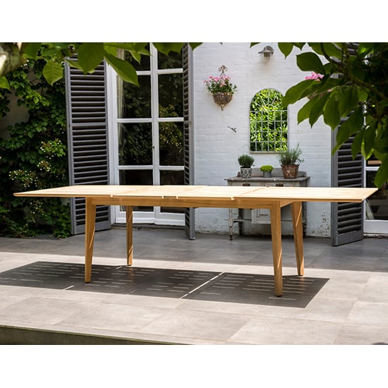 Robalt Outdoor Extending Wooden Dining Table In Natural_5