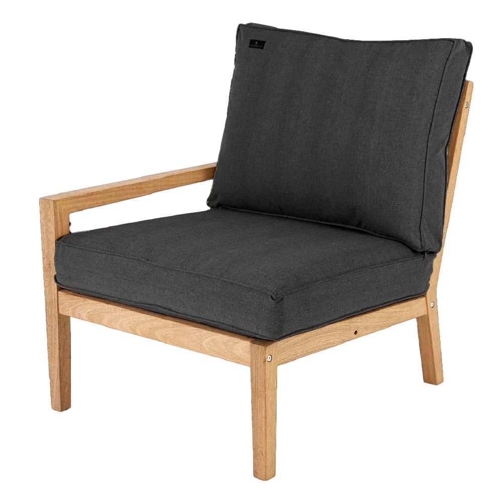 Robalt Outdoor Lounger Set With Coffee Table In Oak And Grey