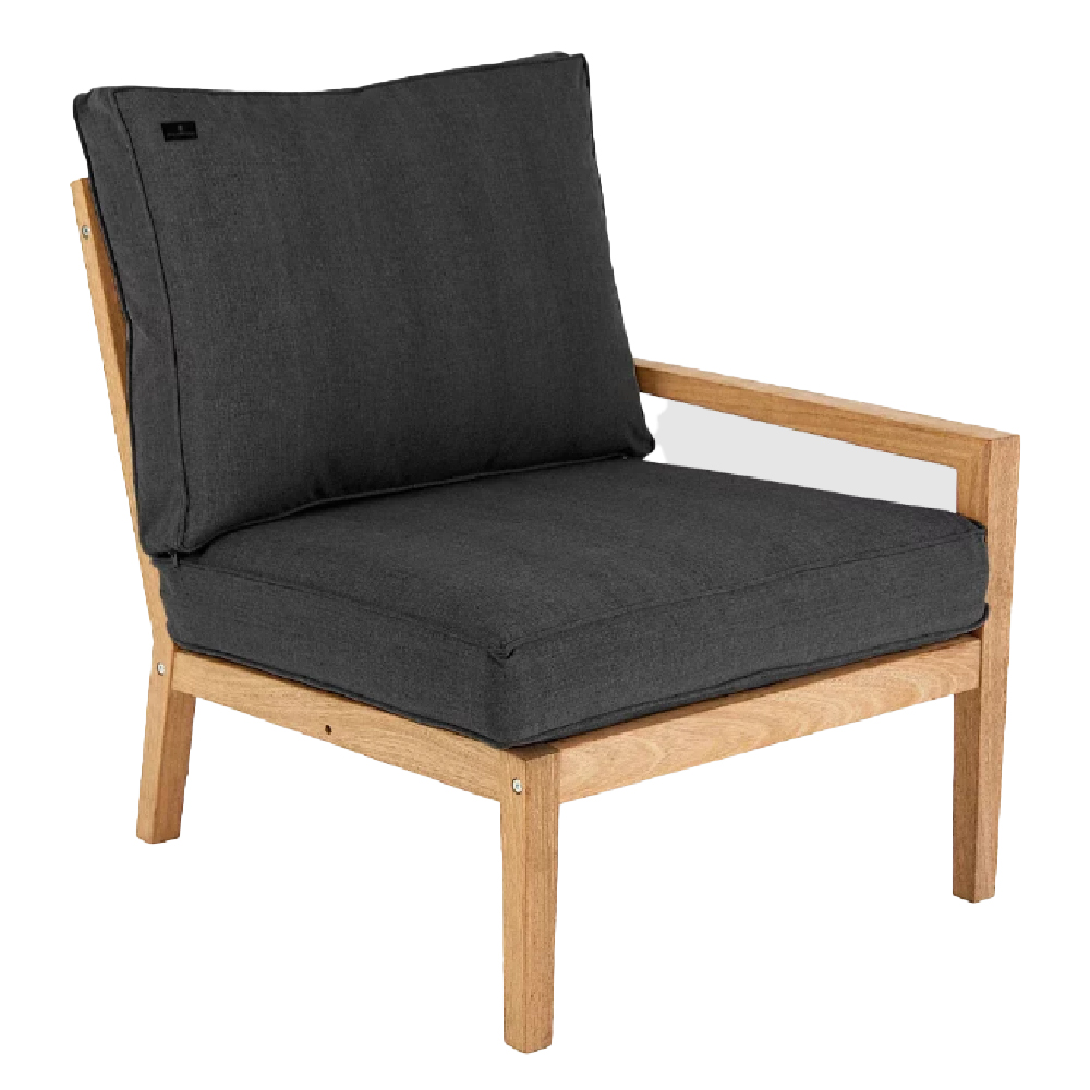 Robalt Outdoor Lounger Set With Coffee Table In Oak And Grey