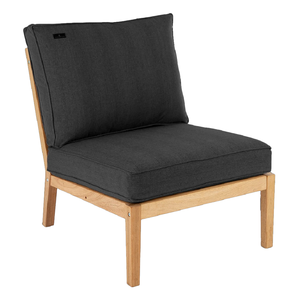 Robalt Outdoor Lounger Set With Coffee Table In Oak And Grey