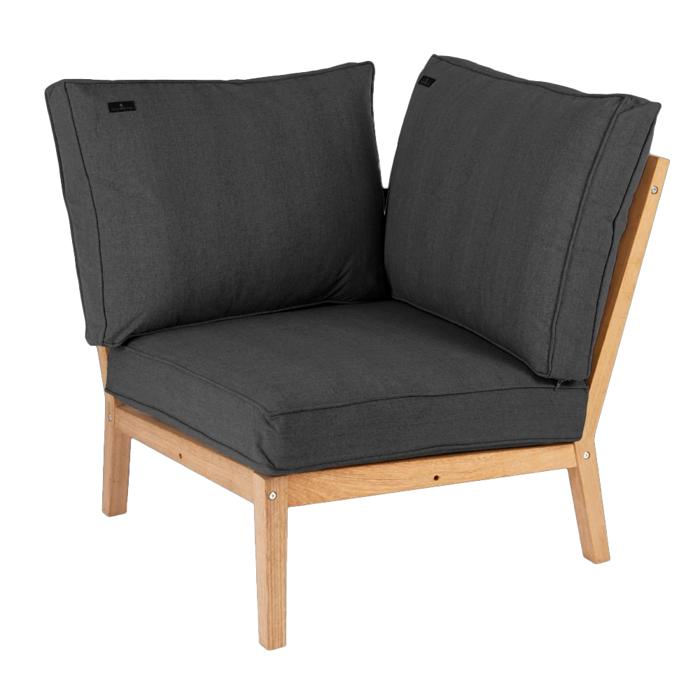 Robalt Outdoor Lounger Set With Coffee Table In Oak And Grey