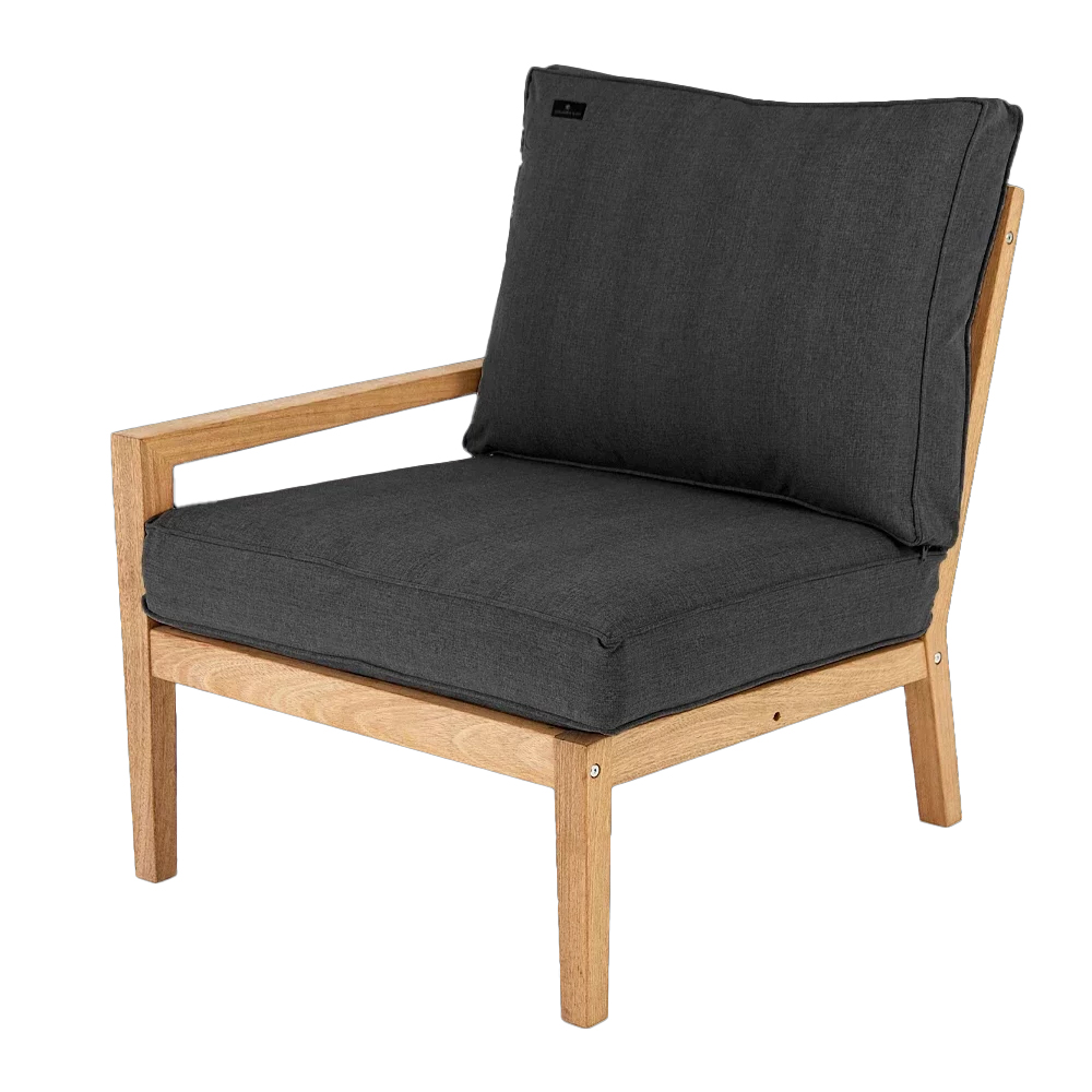 Robalt Outdoor Lounger Set With Side Table In Oak And Grey