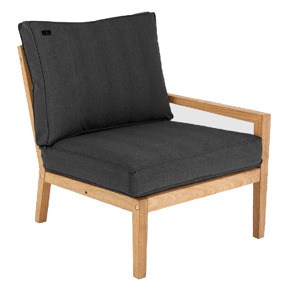Robalt Outdoor Lounger Set With Side Table In Oak And Grey