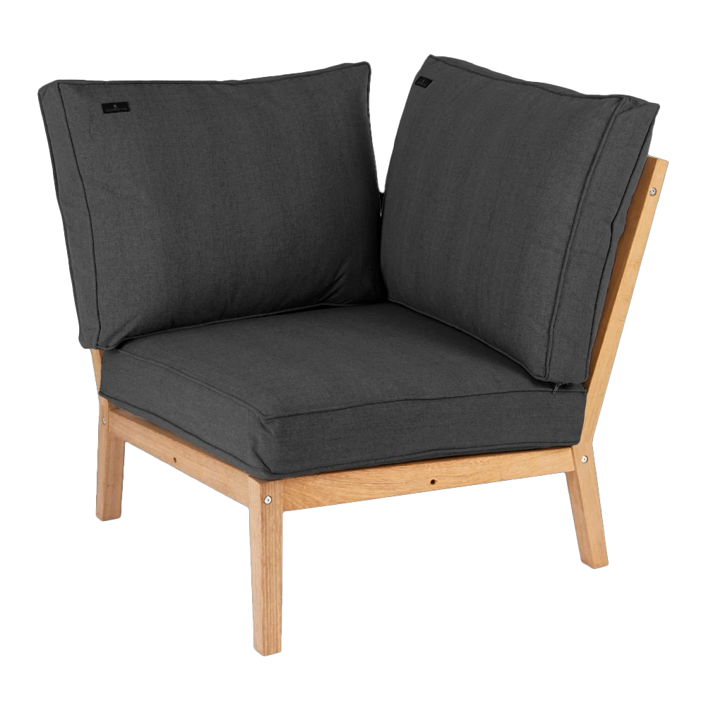 Robalt Outdoor Lounger Set With Side Table In Oak And Grey