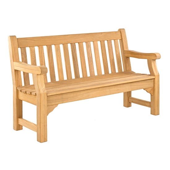 Photo of Robalt outdoor park wooden 5ft seating bench in natural