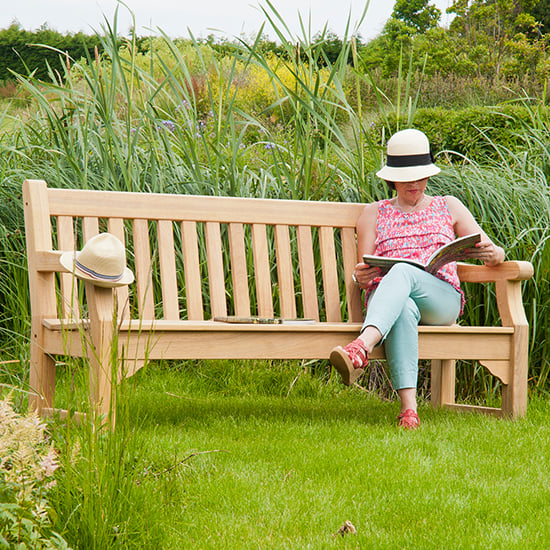 Product photograph of Robalt Outdoor Park Wooden 6ft Seating Bench In Natural from Furniture in Fashion