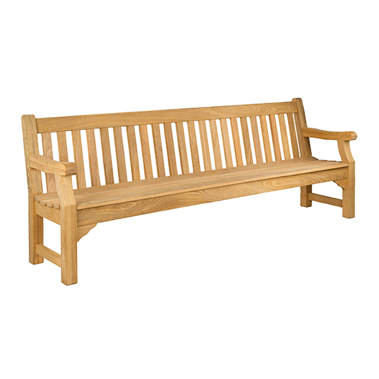 Photo of Robalt outdoor park wooden 8ft seating bench in natural